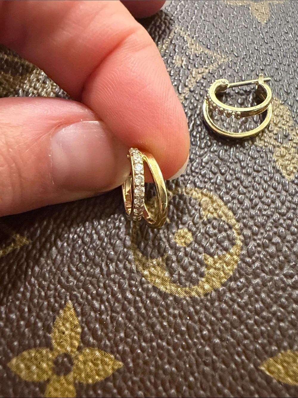 Gold Double-Row Hoop Earrings - Lightweight Women's Jewelry